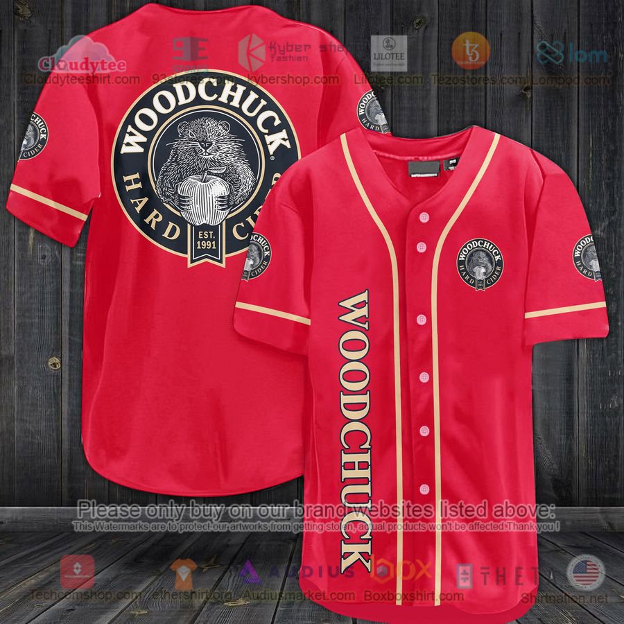 HOT Woodchuck logo red Baseball Jersey Shirt