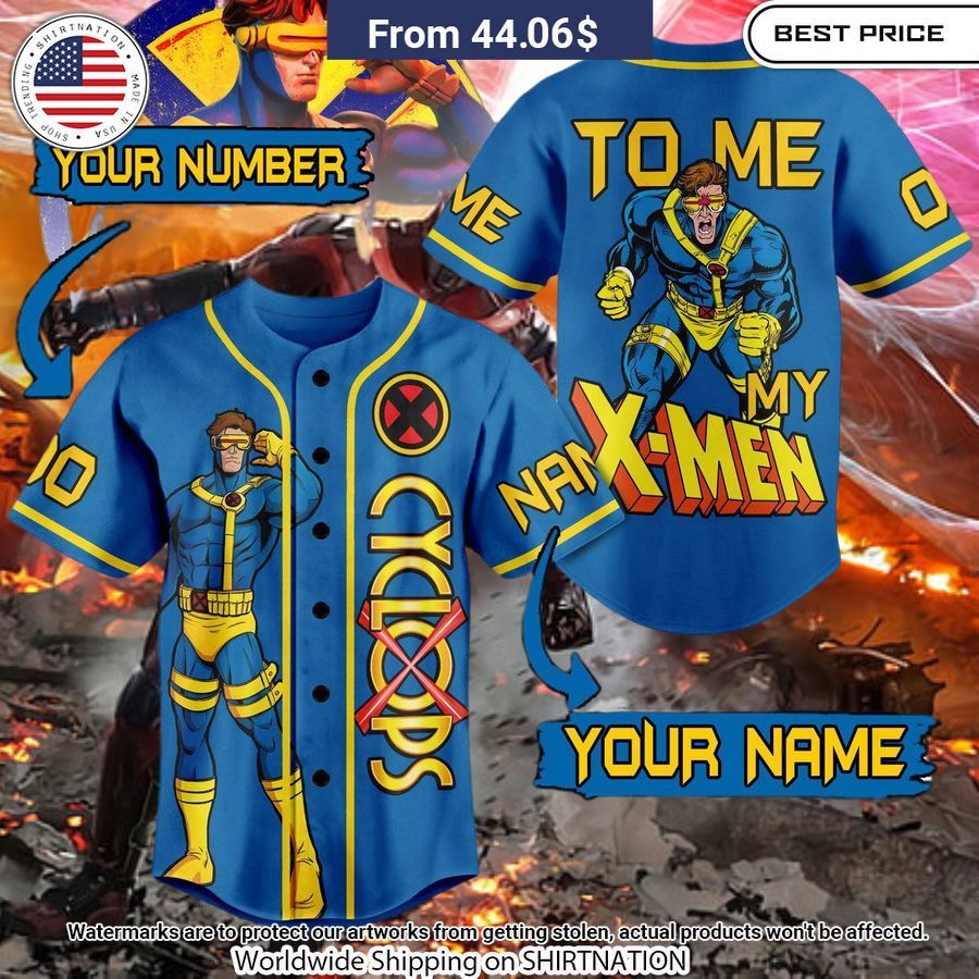 X-men Cyclops Custom baseball jersey