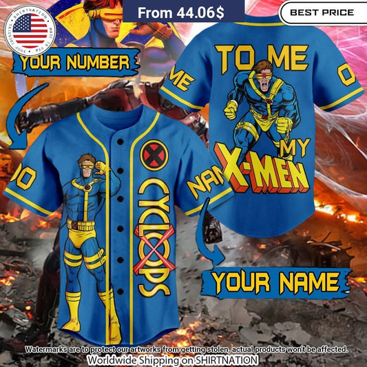 X-men Cyclops Custom baseball jersey