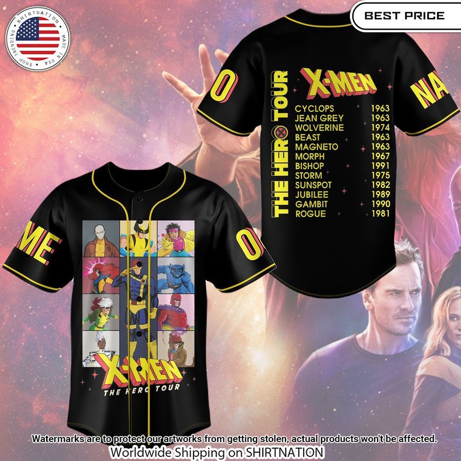 X-men The Hero Tour Baseball Jersey
