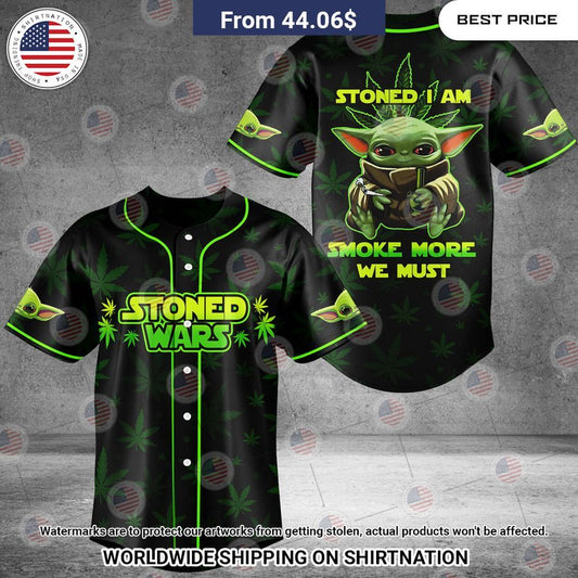 Yoda Stoned Wars Stoned I Am Baseball Jersey
