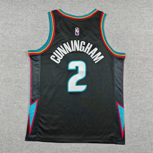 youth detroit pistons #2 cade cunningham Youth 26 Pistons 2 Black City Edition Style 1