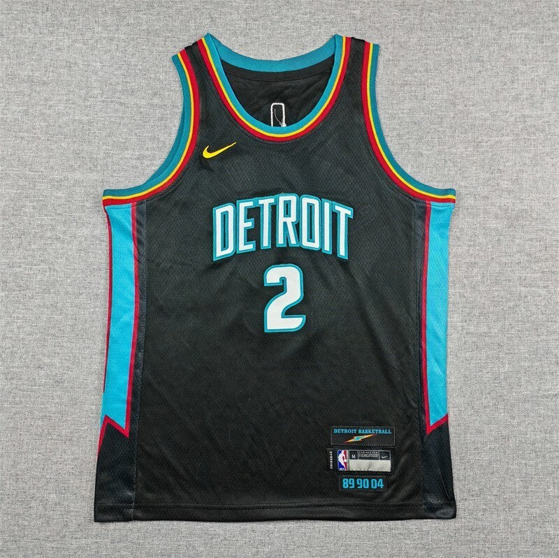 youth detroit pistons #2 cade cunningham Youth 26 Pistons 2 Black City Edition Style 2