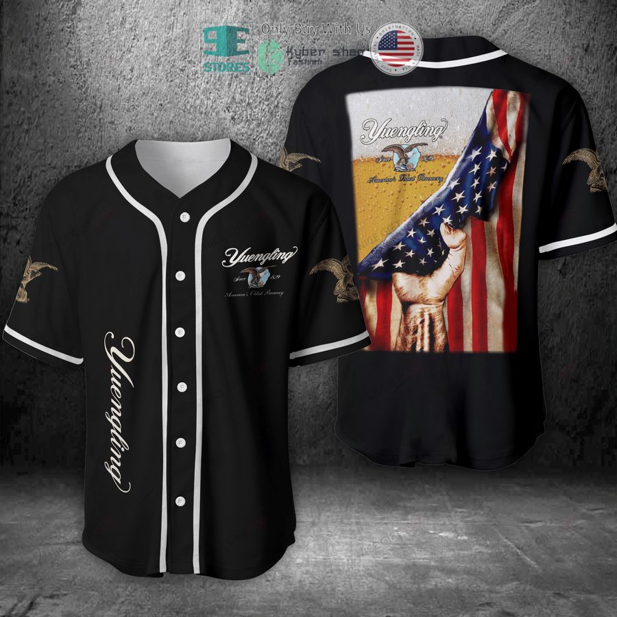 BEST Yuengling United States Flag black Baseball Jersey